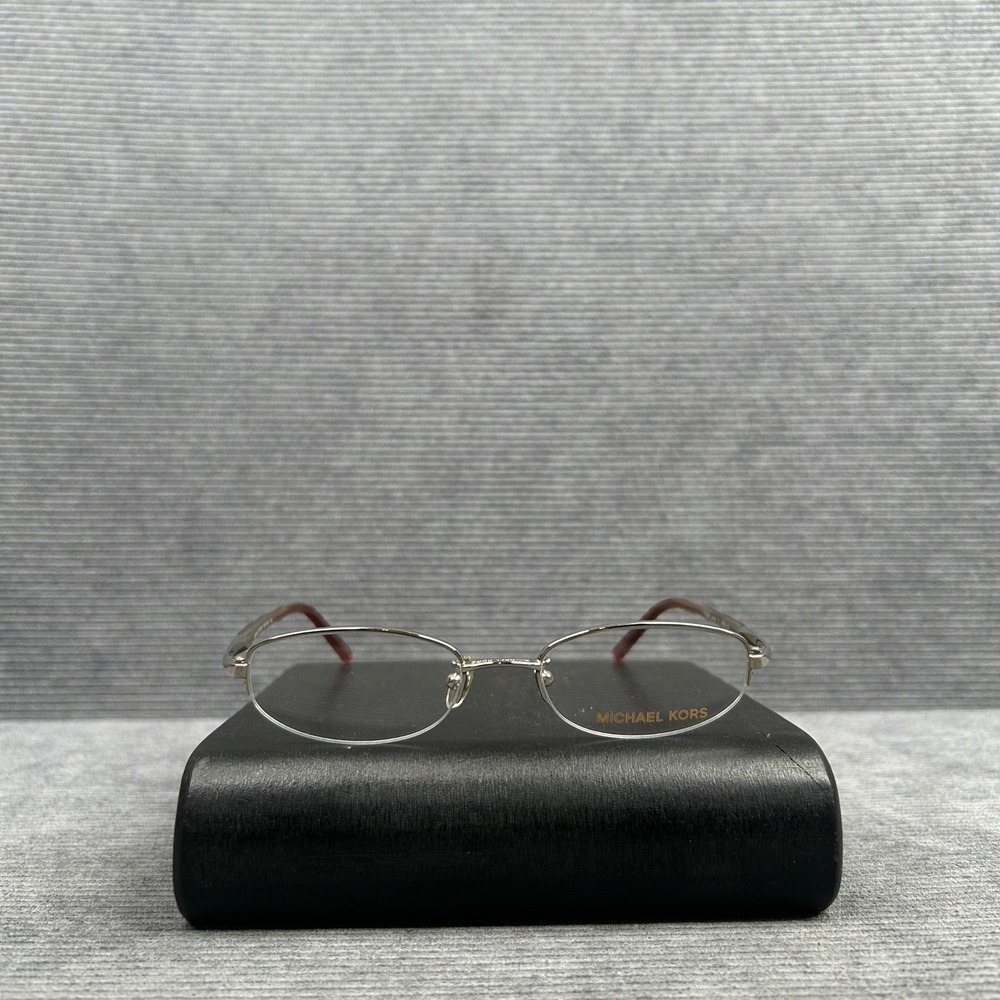 Michael Kors MK119AF 045 Silver Oval y2k Eyeglasses Frames Japan 49-18-135 vtg